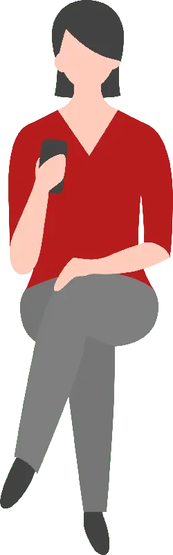 Woman in Red Top - simple style - No Background PNG