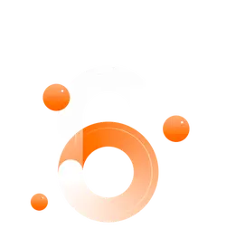 Number 6 - graphic design - orange - Transparent Background PNG