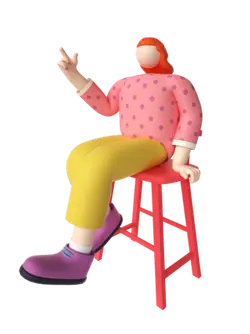 Cartoon Character in Pink Top and Yellow Pants - yellow - Free Download PNG