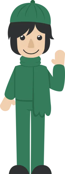 Green Cartoon Character - hat - Free PNG