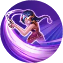 Purple-haired Female Warrior - magic - long hair - High Resolution PNG