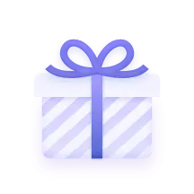 Gift Box - stripes - purple - PNG