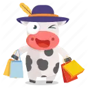 Shopping Cow - smile - High Resolution PNG
