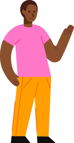 Cartoon Character in Pink T-shirt and Yellow Pants - character - Free Download PNG