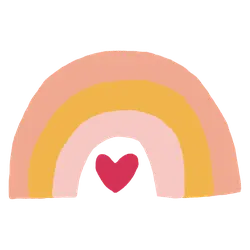 Colorful Heart Rainbow - pink - No Background PNG