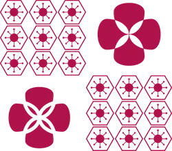 Hexagon Pattern with Clover - geometric - Lossless PNG