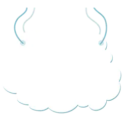 Cloud - white - lines - Transparent Layer PNG