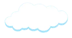 Cloud - comic - blue - Transparent Layer PNG