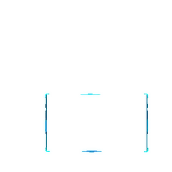 Blue Glowing Frame - neon light - PNG