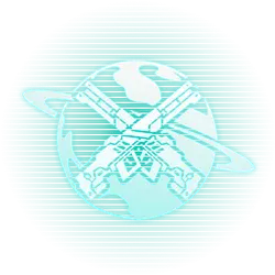 Earth Cross Guns Logo - futuristic - PNG
