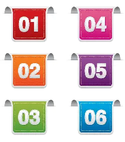 Colorful Number Labels - red - Free PNG