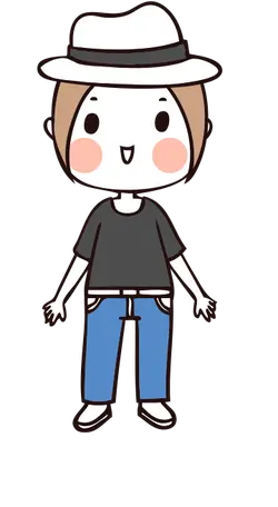 Cartoon Character with Hat - hat - Free PNG