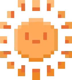 Pixel Sun - pixel art - Free PNG
