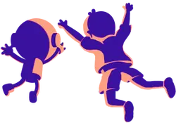 Purple Cartoon Characters - jumping - Transparent Background PNG