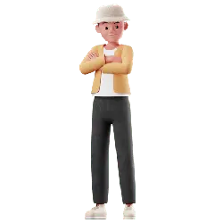 Cartoon Character with Hat - PNG