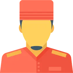 Uniformed Person - red - Transparent Background PNG