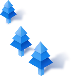 Blue Christmas Tree - geometric shape - PNG