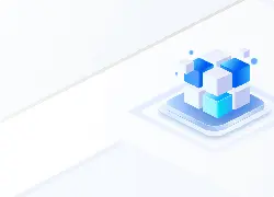 Blue Cubic Structure - network - Transparent Background PNG