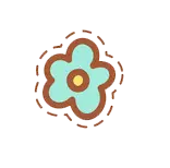 Flower - simple - cartoon - Transparent Background PNG