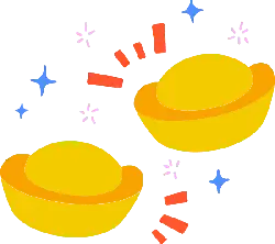 Gold Ingots - China - Transparent Background PNG