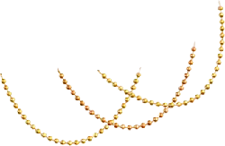 Gold Bead Chain - necklace - PNG