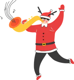 Santa Claus Playing Saxophone - holiday - Free PNG