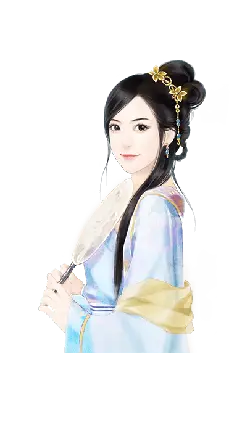 Ancient Chinese Woman - fan - High Resolution PNG
