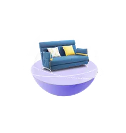 Blue Sofa - home - Transparent Layer PNG