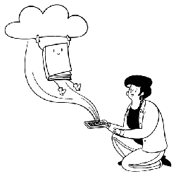 Cloud Bookshelf - phone - No Watermark PNG