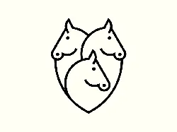 Three Horses Crest - graphic design - High Resolution PNG