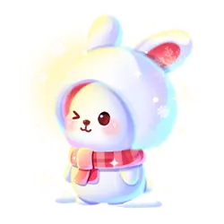 Snow Rabbit - cartoon - PNG