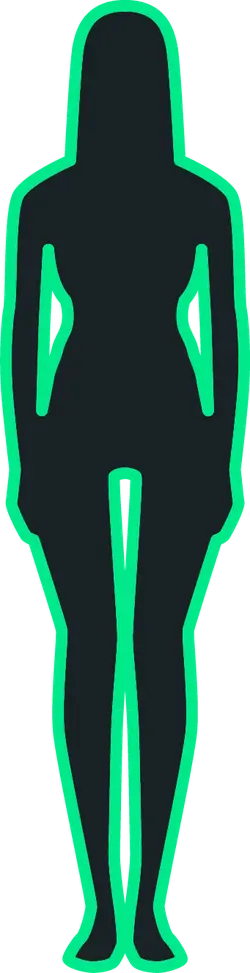 Green Outline Silhouette of a Person - silhouette - High Resolution PNG