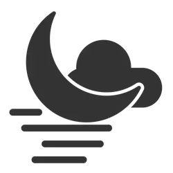 Cloudy Moon - night - No Background PNG