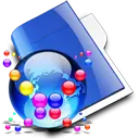 Blue Folder and Colorful Bubbles - folder - High Resolution PNG