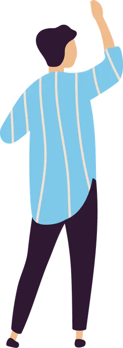 Person in Striped Shirt - person - Transparent Background PNG
