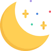 Crescent Moon and Stars - night sky - Designer Recommended PNG