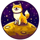 Fox on the moon - night - No Background PNG