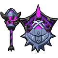 Purple Winged War Axe - weapon - Lossless PNG