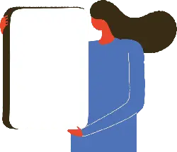 Girl in Blue Dress with Long Hair - illustration - High Resolution PNG