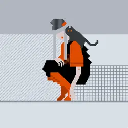 Pixel Art Illustration - cat - No Watermark PNG