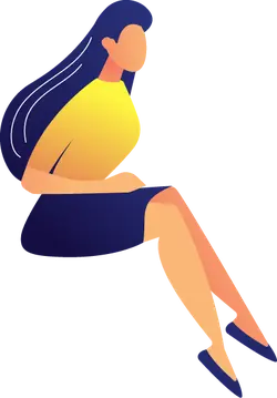 Sitting Girl - minimalist - PNG Images
