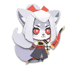 White Fox Girl - bow and arrow - High Resolution PNG