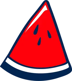 Watermelon Slice - red - white - No Watermark PNG
