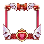 Heart Wing Frame - pink - Transparent Background PNG