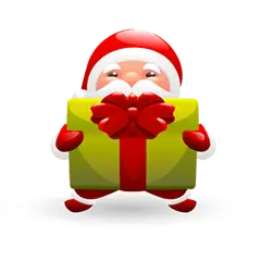 Santa Claus - gift - Transparent Background PNG