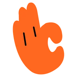 Orange Hand Gesture Emoji - hand gesture - Free PNG