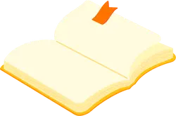 Open Book - orange bookmark - Transparent Layer PNG
