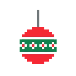Pixel Christmas Ornament - red - High Resolution PNG