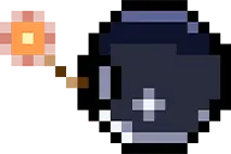 Pixel Fireball - pixel art - High Resolution PNG