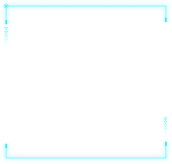 Neon Blue Light Frame - minimalistic - Free Download PNG